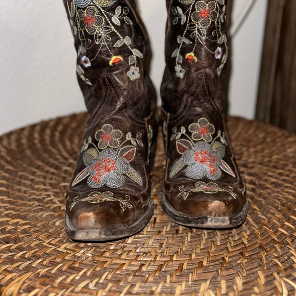 Embroidered Leather Cowboy Boots Old Gringo Bonnie - Picture 7 of 11